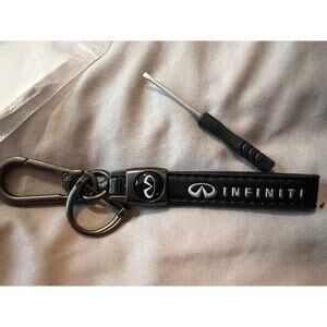 INFINITY Genuine Leather Keychain Car Key Chain Ring Fob Holder For INFINITY NEW